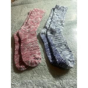 Two Color Pairs Of BOMBAS Performance Gripper Honeycomb Crew Socks L 6-12